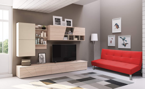 Divano Letto 2 Posti Reclinabile Similpelle Rizzetti Ginger Rosso sconto