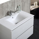 Mobile Bagno Sospeso 80 cm Lavabo 2 Cassetti + LED 30 cm Rizzetti Orlando Bianco