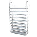 Scarpiera Salvaspazio in Metallo e TNT 10 Ripiani Rizzetti Myshoes 10 Grigio