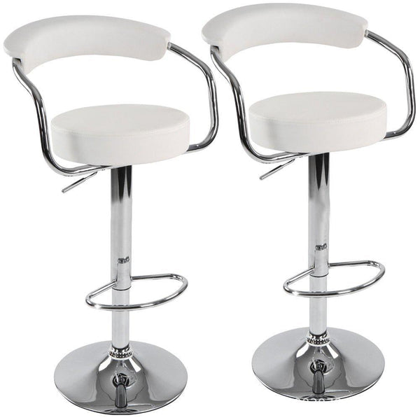 Sgabello Girevole Regolabile in Similpelle Rizzetti High Bianco sconto