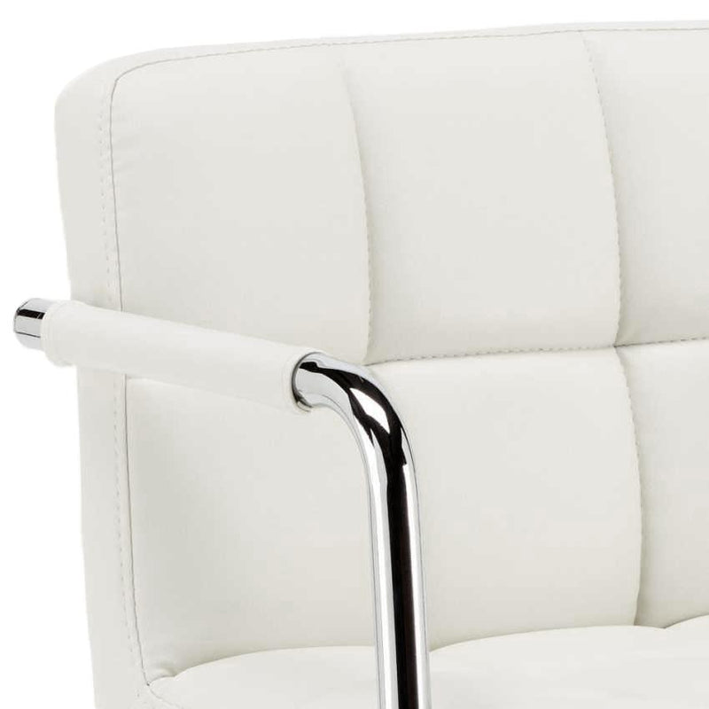 Sgabello Girevole Regolabile con Braccioli in Similpelle Rizzetti Miranda Bianco