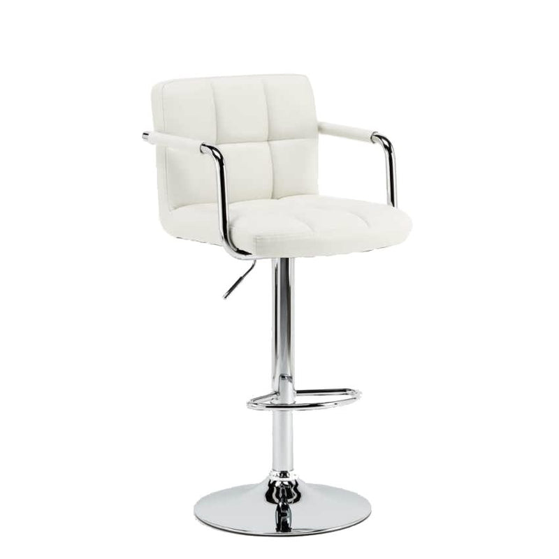 Sgabello Girevole Regolabile con Braccioli in Similpelle Rizzetti Miranda Bianco