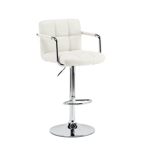 online Sgabello Girevole Regolabile con Braccioli in Similpelle Rizzetti Miranda Bianco