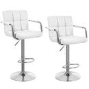 Sgabello Girevole Regolabile con Braccioli in Similpelle Rizzetti Miranda Bianco