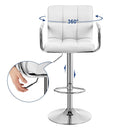 Sgabello Girevole Regolabile con Braccioli in Similpelle Rizzetti Miranda Bianco