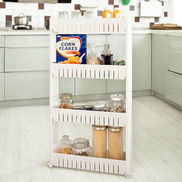 sconto Carrello da Cucina in Polipropilene 54x12,5x103 cm 4 Ripiani Rizzetti Tiny