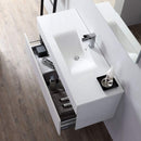 Mobile Bagno Sospeso 100 cm Lavabo 2 Cassetti + LED 30 cm Rizzetti Aria Grigio