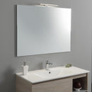 Mobile Bagno Sospeso 90 cm Lavabo 2 Ante con Colonna e Specchio Rizzetti Santos Rovere