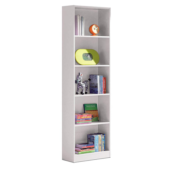 sconto Libreria 5 Vani e 5 Ripiani 52x25x180 cm Rizzetti Catania Bianco