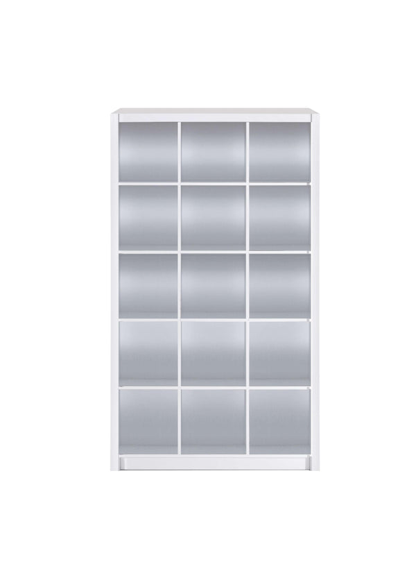 acquista Libreria in Melaminico a 15 Scomparti 114x30x195 cm Rizzetti Rosalie Bianco Lucido