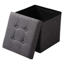 Pouf Contenitore con Coperchio in Tessuto Rizzetti Wing Grigio