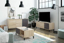 Tavolino Salotto con Ripiani Contenitore 40x100x50 cm Rizzetti Ocean Rovere e Ossido