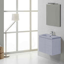 Mobile Bagno Sospeso 60 cm Lavabo 2 Ante + LED 30 cm Rizzetti Sonny Bianco