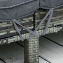 Lettino Prendisole da Giardino Matrimoniale in Rattan  Marrone e Grigio