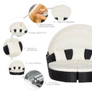 Set Salotto da Giardino in Rattan Divano Circolare con Tettuccio  Nero e Beige