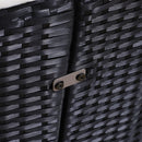 Set Salotto da Giardino in Rattan Divano Circolare con Tettuccio  Nero e Beige