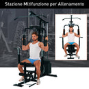 Stazione Multifunzione 156x113x205 cm per Allenamento in Acciaio  Nera