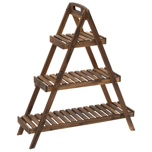 online Portapiante Fioriera 3 Livelli 86x28x100 cm Piramide in Legno di Abete Rosso