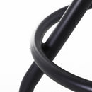 Sgabello Girevole Regolabile in Metallo e Legno di Pino  Nero e Marrone