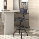 Sgabello Girevole Regolabile in Acciaio  Grigio