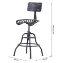 Sgabello Girevole Regolabile in Acciaio  Grigio