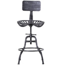 Sgabello Girevole Regolabile in Acciaio  Grigio