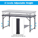 Tavolo da Campeggio Picnic Pieghevole Regolabile in Alluminio 120x60x68 cm  Grigio e Nero