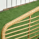 Set da Giardino 4 Pezzi con 2 Sedie Divano e Tavolino in Rattan PE e Acciaio Marrone Nero e Grigio   