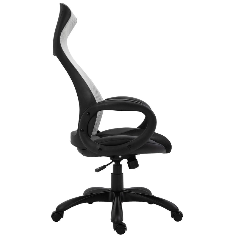 Sedia da Ufficio Operativa Ergonomica in Tessuto  Nero e Bianco