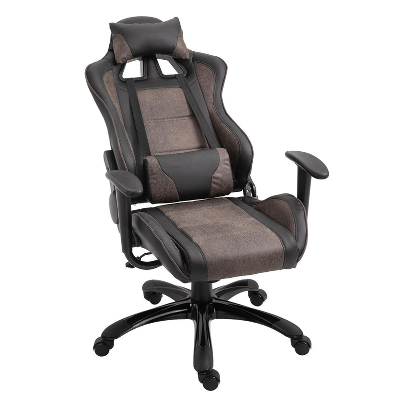Sedia da Gaming Ergonomica in Similpelle  Marrone e Nero