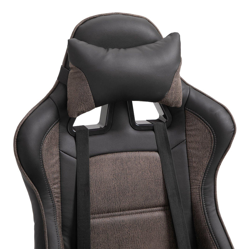 Sedia da Gaming Ergonomica in Similpelle  Marrone e Nero