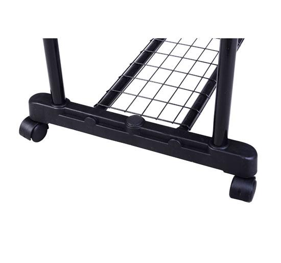 Stender Doppio Porta Abiti in Acciaio con Ruote 80x43x155 cm  Nero