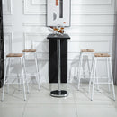 Set 4 Sgabelli da Bar Alti in Acciaio e Legno  Bianchi