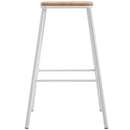 Set 4 Sgabelli da Bar Alti in Acciaio e Legno  Bianchi