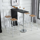 Set 4 Sgabelli da Bar Alti in Acciaio e Legno  Bianchi