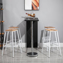 Set 4 Sgabelli da Bar Alti in Acciaio e Legno  Bianchi