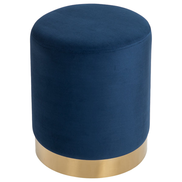 online Pouf Poggiapiedi Ø36x42 cm in Velluto Blu e Oro