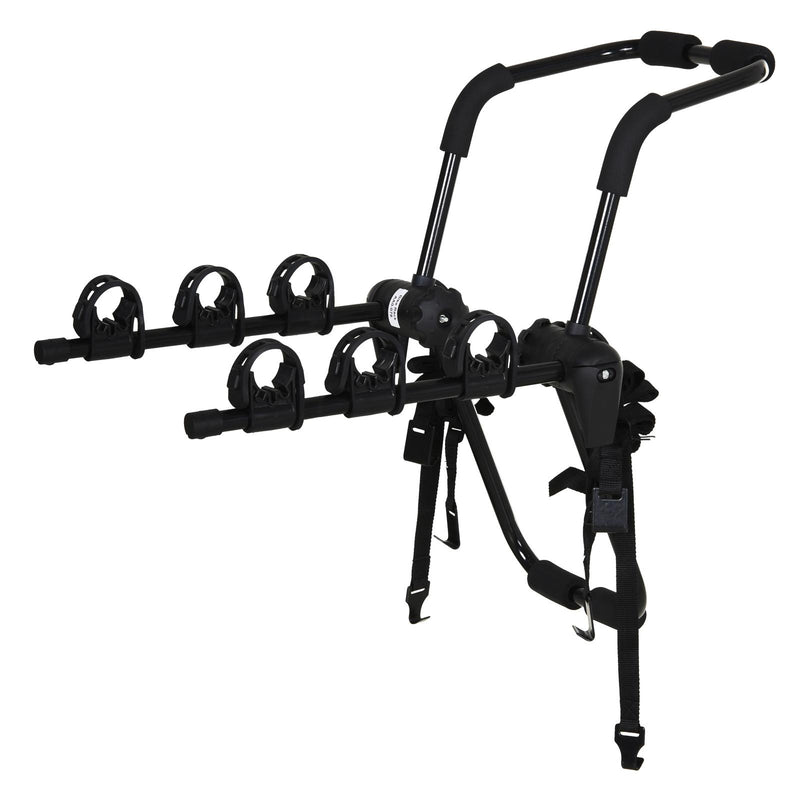 Portabici Posteriore da Auto in Acciaio per Trasporto di Max 3 Bici  Nero