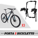 Portabici Posteriore da Auto in Acciaio per Trasporto di Max 3 Bici  Nero