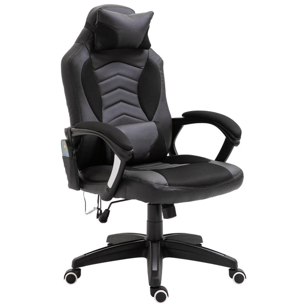 Sedia da Gaming Ergonomica Massaggiante Riscaldante in Similpelle  Nera acquista