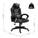 Sedia da Gaming Ergonomica Massaggiante Riscaldante in Similpelle  Nera