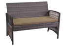 Set Salotto da Giardino Divano 2 Poltrone e Tavolino in Polyrattan Durango Marrone