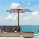 Ombrellone da Giardino Ø2,5x2,3 m Palo Ø38 mm in Bambù Bianco