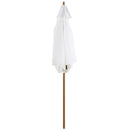 Ombrellone da Giardino Ø2,5x2,3 m Palo Ø38 mm in Bambù Bianco