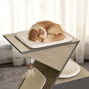 Casetta per Gatti con Tiragraffi in MDF 60x37x65 cm  Grigia