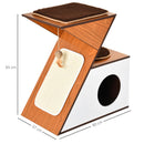 Casetta per Gatti con Tiragraffi in MDF 60x37x65 cm  Bianca