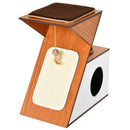 Casetta per Gatti con Tiragraffi in MDF 60x37x65 cm  Bianca