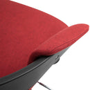 Sedia da Ufficio Operativa in Tessuto e Metallo   Rossa e Nera