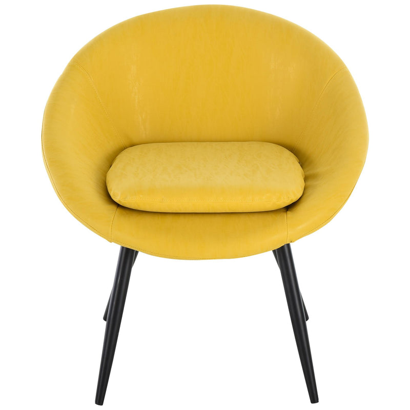 Set 2 Sedie in Metallo e Similpelle  Giallo