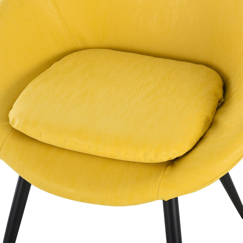 Set 2 Sedie in Metallo e Similpelle  Giallo